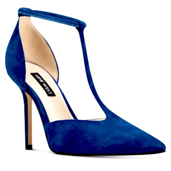 Nine West,Breezy T-Strap,Navy Heels,/Pumps, Arch Support & Comfy,EUC, Size 8.5 - Picture 5 of 12